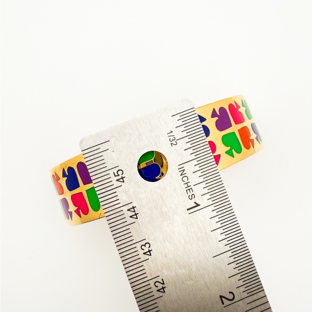 ♠️ Kate Spade ♠️ “Play Your Cards Right” Gold Bangle with Colorful Spade design - Picture 14 of 14